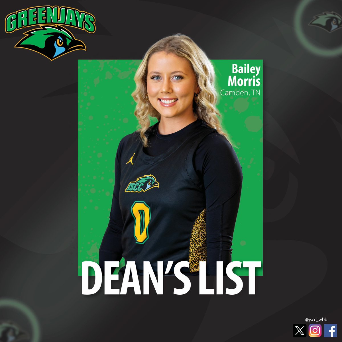 Big Congrats to Bailey Morris for making the Dean’s List this semester!