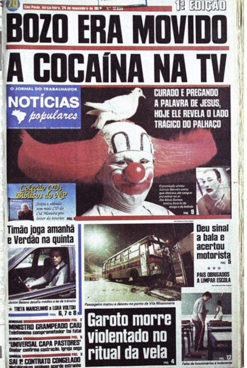 KakarotoOyabun's tweet image. O jornal mais bizarro que o Brasil já teve:

Conheça o Notícias Populares, o tabloide que chocou, divertiu e viciou o Brasil nos anos 90.