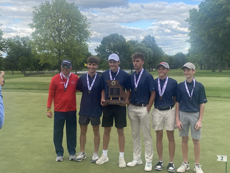 ShelbyCoRIV's tweet photo. Congratulations to the South Shelby Golf Team on placing 2nd at State. Members Eli Hatcher, Titus Moore, Noah Wilt, Carson Gough, Colt Schmitz and Coach Kevin Mitchell. Congratulations to All State Golfers Noah Wilt and Colt Schmitz. https://t.co/QzstCkM4cs