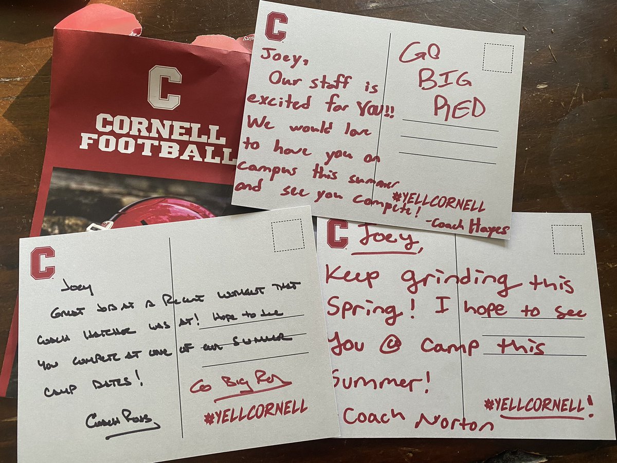 Thank you <a href="/BigRed_Football/">Cornell Football</a> for the mail! Excited to see you soon! 🔴🐻