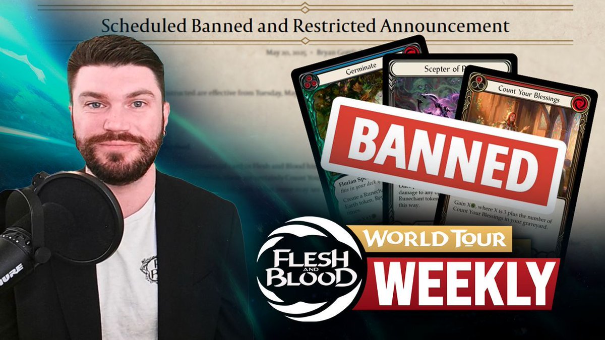 Bans, Battle Hardeneds and Booty! There's a bounty load of news on this World Tour Weekly! Tune in as Majin (<a href="/MajiinBaeLoR/">MajiinBae</a>) provides all the latest updates in the world of Flesh and Blood! ☠

youtu.be/3rLxcIyvYtQ