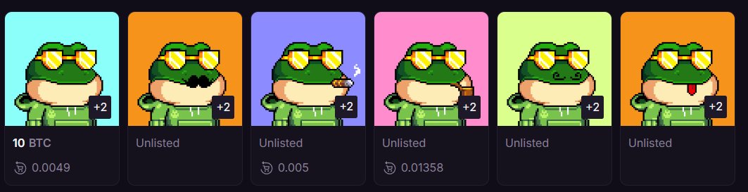 crypt0bank's tweet photo. Prob rarest and most sort after #BitcoinFrog #ordinals. Gold sunnies, green frog and green hoodie. Only 6 exist! @BitcoinFrogs https://t.co/FmFVjYpCbY