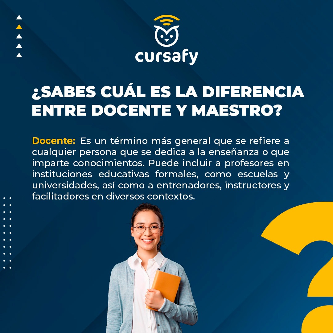 cursafy's tweet photo. ¿Sabes cuál es la diferencia entre docente y maestro? Aquí te lo contamos... https://t.co/rqIYEYB9dC