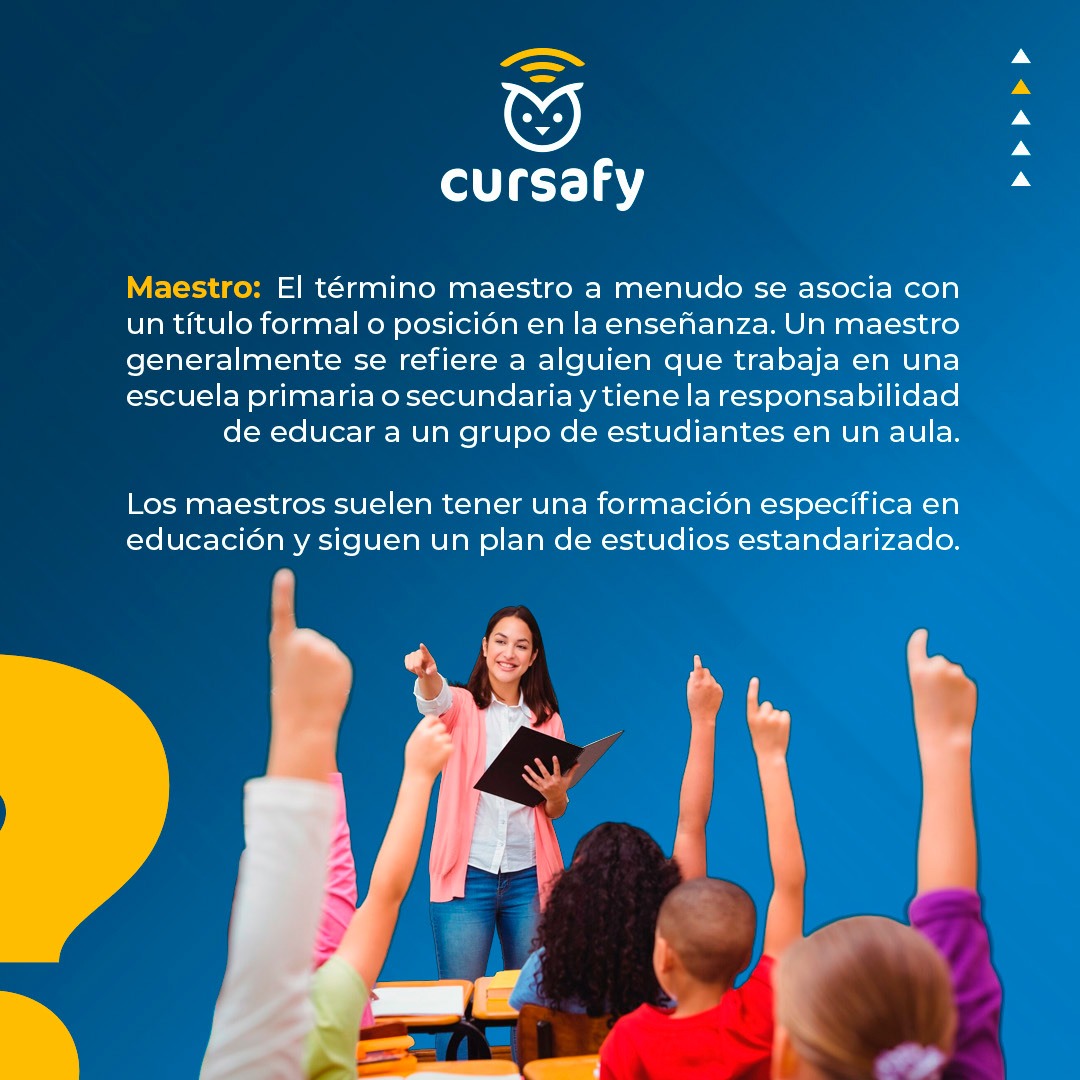 cursafy's tweet photo. ¿Sabes cuál es la diferencia entre docente y maestro? Aquí te lo contamos... https://t.co/rqIYEYB9dC
