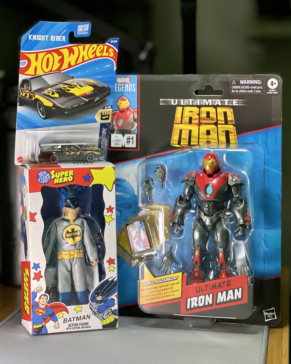 NearMintFanboys's tweet photo. Today's haul! Been a while since I've been on a toy hunt! 

#MarvelLegends #IronMan #KITT 
#Batman #NECA #Hasbro #Mattel 
#BenCooper #TargetRunAndDone
#ActionFigureCollector #ToyHunt https://t.co/BxZKIlnFKb