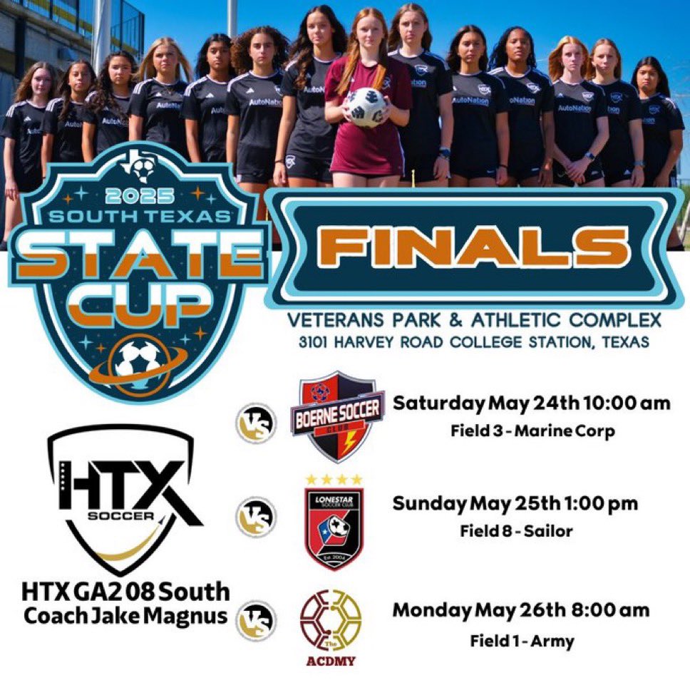 HTXGA2_08S (@htxga2_08s) on Twitter photo State Cup Finals this weekend! Road to Regionals! Let’s go girls!
<a href="/stxsoccer/">South Texas Youth Soccer</a> <a href="/ImYouthSoccer/">ECNL/GA/Recruiting/College Soccer</a> <a href="/ImCollegeSoccer/">College Soccer Truth ™</a> <a href="/TheSoccerWire/">SoccerWire</a> <a href="/HTXSoccer/">HTX Soccer</a> State Cup Finals this weekend! Road to Regionals! Let’s go girls!
<a href="/stxsoccer/">South Texas Youth Soccer</a> <a href="/ImYouthSoccer/">ECNL/GA/Recruiting/College Soccer</a> <a href="/ImCollegeSoccer/">College Soccer Truth ™</a> <a href="/TheSoccerWire/">SoccerWire</a> <a href="/HTXSoccer/">HTX Soccer</a>