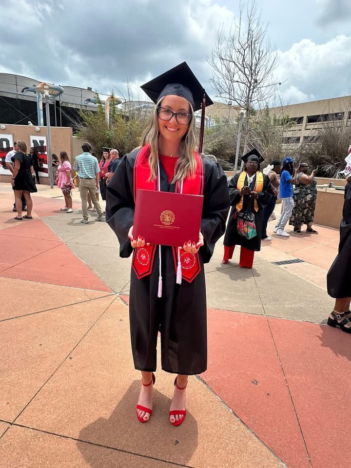 BRCC celebrated its 29th commencement ceremony, during which three student-athletes from the Bears softball team received their degrees. Eve Fruge' earned an Associate of Science - General Science, while Ashlyn Hebert and Mary Wicke both earned an Associate of Science -Business.