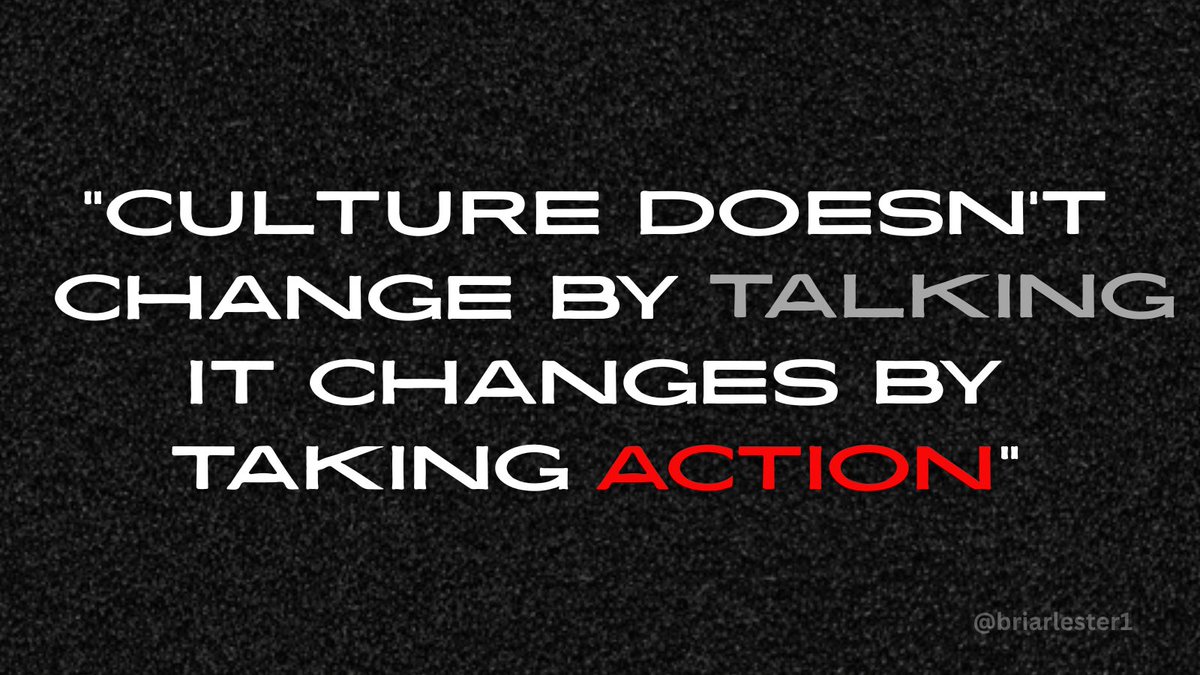 briarlester1's tweet photo. You can always TALK about changing a culture, but at the end of the day the only way it’s ever going to change is if you take ACTION!!!
#ActionsOverWords | #ActionsMatter https://t.co/NOflUtxEdE