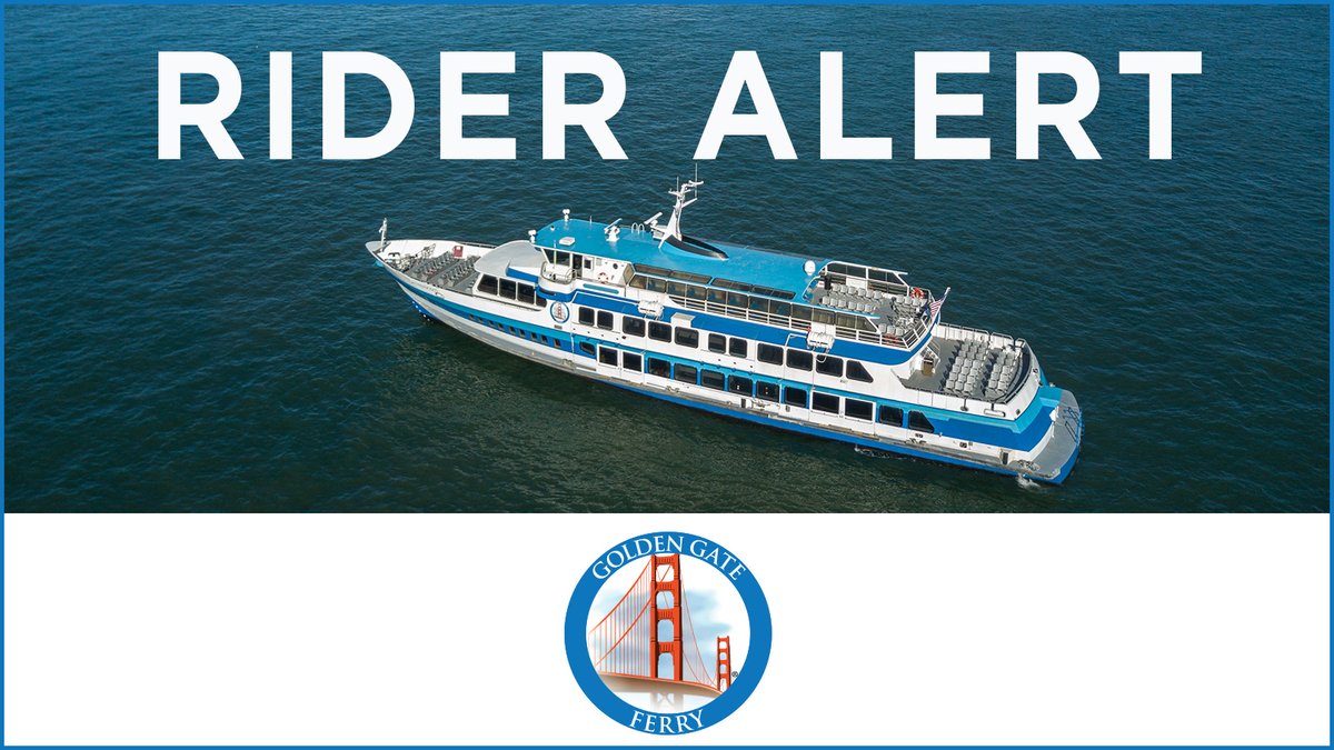 Rider Alert, Monday, 5/26, Memorial Day. Golden Gate Ferry is operating holiday service, choose "Saturday/Sunday/Holiday" from the drop-down menus for holiday schedules. ⛴️
goldengate.org/ferry/schedule… 

#RiderAlert #MemorialDay #GoldenGateFerry