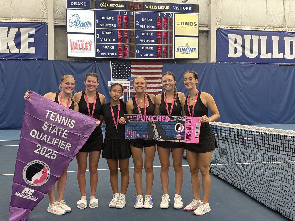 Valley is on to state for the 5th consecutive year with a 5-0 win over Indianola this morning and Linn Mar this afternoon. Well done Tigers!! ⁦<a href="/vhstigers/">Valley High School Athletics and Activities</a>⁩ ⁦<a href="/iowahstennis/">Iowa High School Tennis</a>⁩