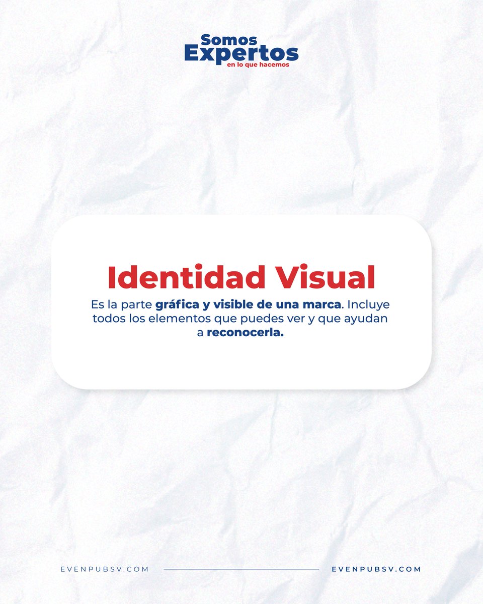 evenpubsv's tweet photo. Aunque muchos los confunden, son piezas distintas (¡pero complementarias!) para construir una marca poderosa.

🔹 Identidad visual = lo que ves: logo, colores, tipografías, estilo gráfico.
🔹 Branding = lo que sientes: propósito, personalidad, tono, percepción, estrategia. https://t.co/A8PJvP55YQ