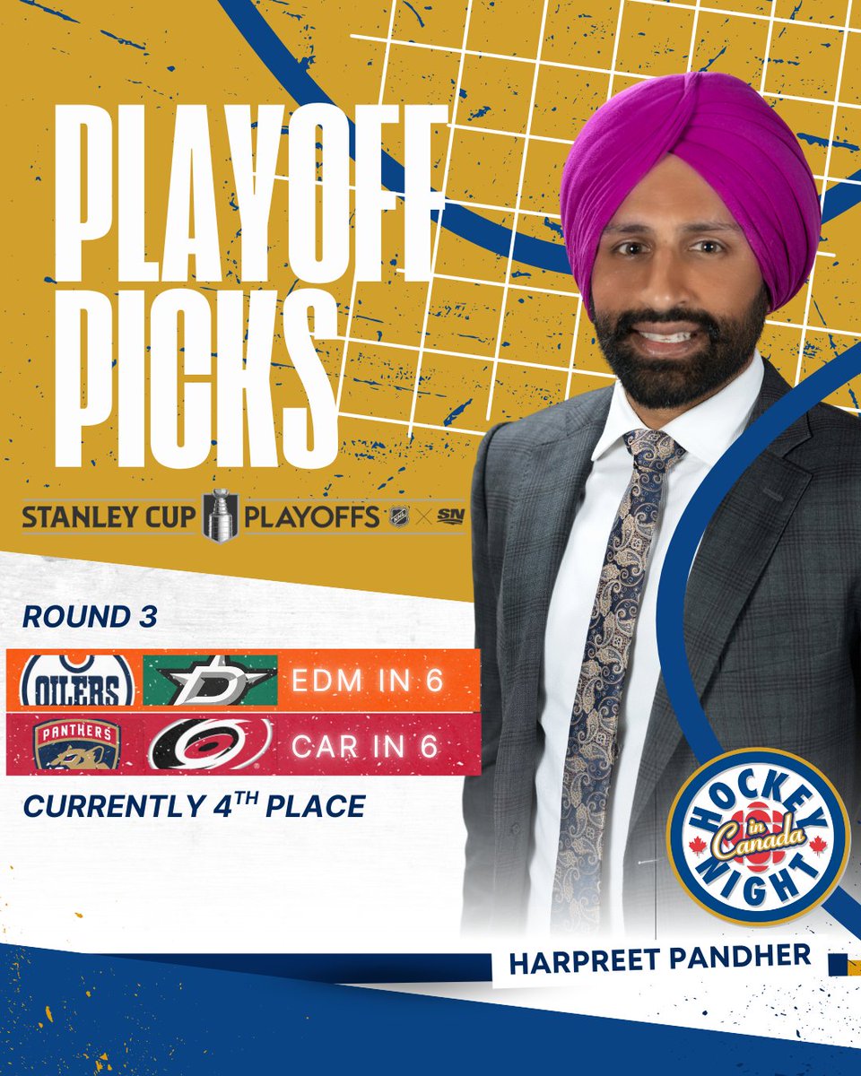 Hockey Night in Canada: Punjabi (@hkynightpunjabi) on Twitter photo Check out <a href="/HarpPandher/">Harpreet Pandher</a>’s Round 3 predictions!
Drop your picks below ⬇️
#HockeyNightPunjabi Check out <a href="/HarpPandher/">Harpreet Pandher</a>’s Round 3 predictions!
Drop your picks below ⬇️
#HockeyNightPunjabi