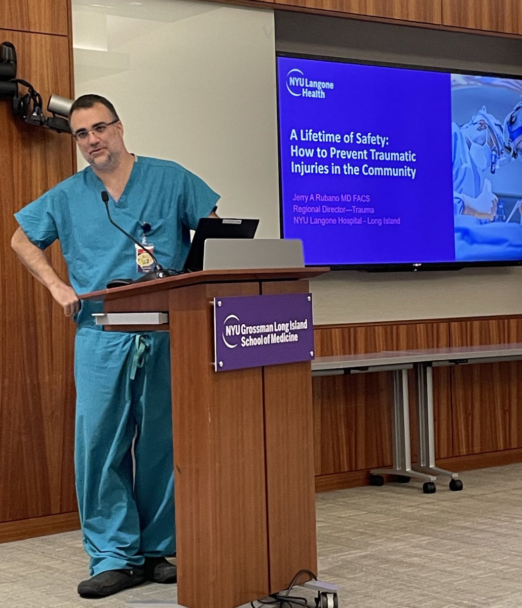 Trauma & ACS of NYU Langone Hospital-Long Island (@nyulhli_trauma) on Twitter photo š Happening now! Our regional trauma director, Dr. Jerry Rubano giving a talk on #injuryprevention in the community.
#traumaawarenessmonth #traumacenters #traumaawareness
<a href="/nyulisom/">NYU Grossman Long Island School of Medicine</a> <a href="/NYULangoneLI/">NYU Langone HospitalāLong Island</a> š Happening now! Our regional trauma director, Dr. Jerry Rubano giving a talk on #injuryprevention in the community.
#traumaawarenessmonth #traumacenters #traumaawareness
<a href="/nyulisom/">NYU Grossman Long Island School of Medicine</a> <a href="/NYULangoneLI/">NYU Langone HospitalāLong Island</a>