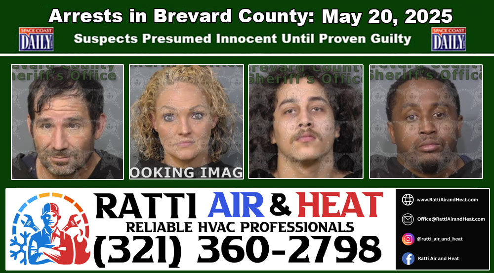 Arrests In Brevard County: May 20, 2025 – Suspects Presumed Innocent Until Proven Guilty. spacecoastdaily.com/2025/05/arrest…