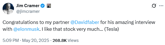 🚨 BREAKING : Elon Musk annuncia: "Mai più interviste con CNBC" dopo le dichiarazioni di Jim Cramer su Tesla!