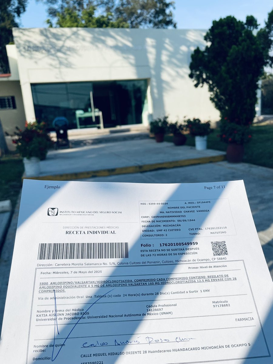 bsidemx's tweet photo. @Tu_IMSS hasta cuando lllegará medicamento a la UMF 42 de #Cuitzeo? Desde el 7 de mayo no me surten esta receta! Te mandé DM pero me ignoraste! https://t.co/DcUd3etfm2