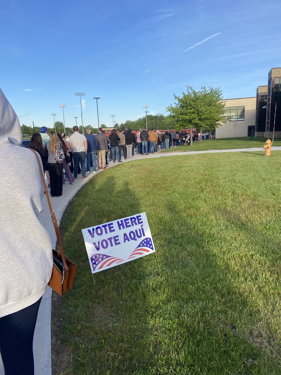 The line to vote on the Penfield Central District Budget and School Board Election is wrapped around the back of the high school. In 30+ years as a district resident, I haven’t seen a turnout so large while I’ve voted. Great to see! Watch <a href="/13WHAM/">13WHAM</a> for results after 9 p.m.