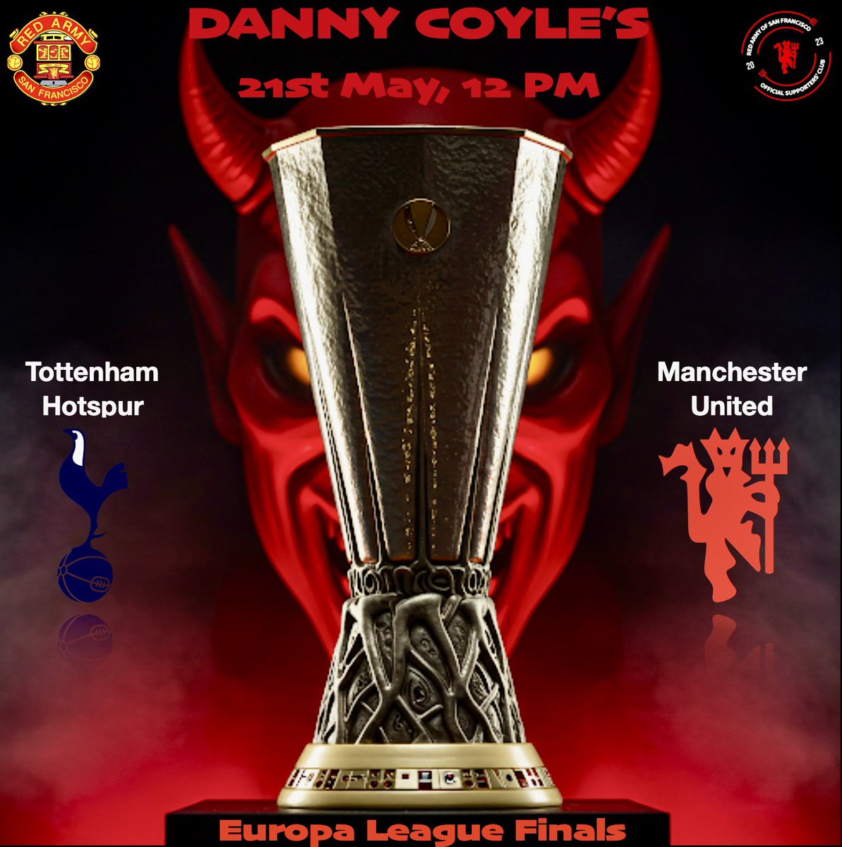 redarmysf's tweet photo. The big day is upon us, we HAVE to win it tomorrow 🏆
We expect a full bar @DannyCoylesSF so show up early to grab a good spot.
Let’s fkn go!!! 💪🏽 https://t.co/6UFJjNIZhF