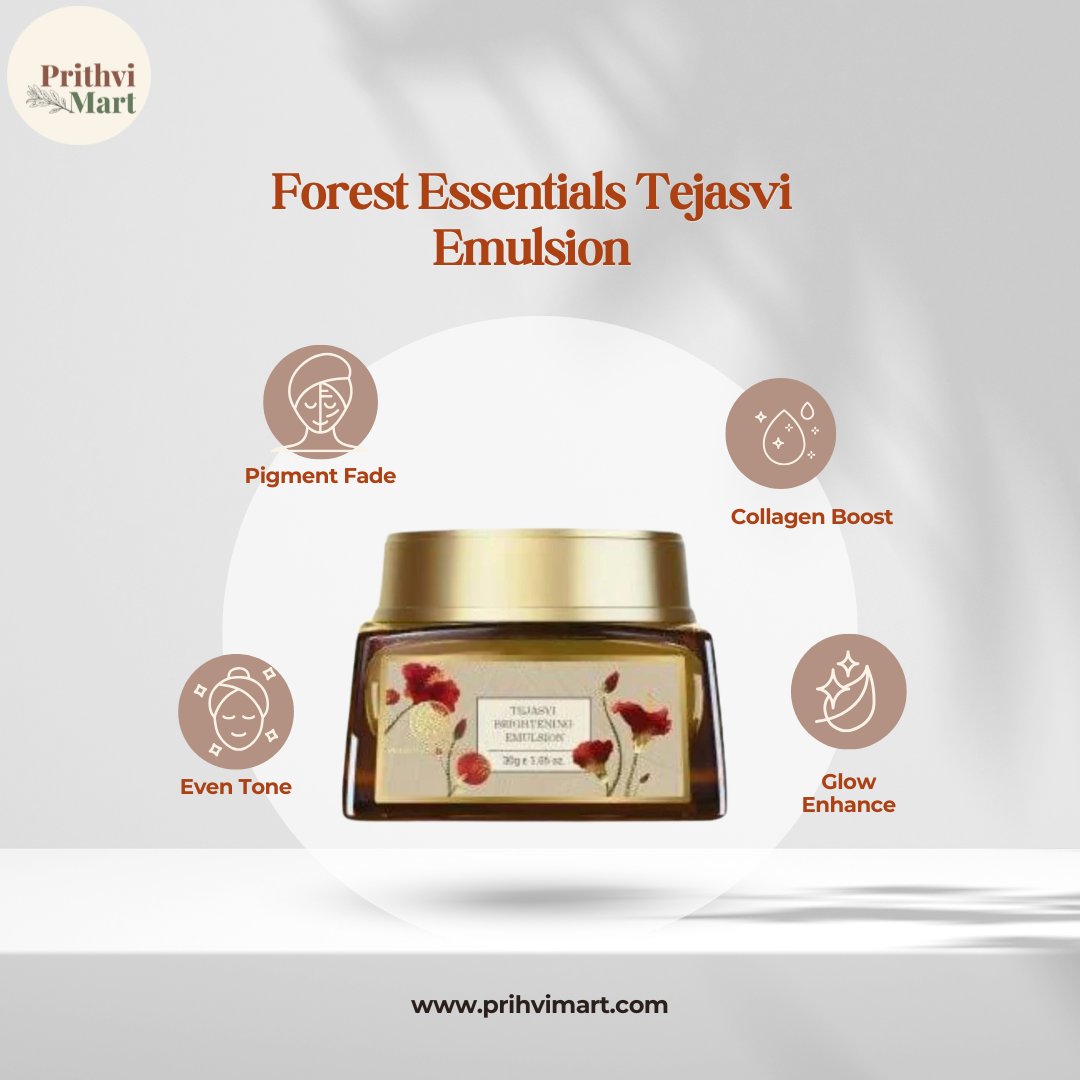 prithvi_mart's tweet photo. Reveal your natural radiance with Forest Essentials Tejasvi Emulsion ✨
🌿 Pigment Fade | 🌟 Even Tone | 💧 Collagen Boost | ✨ Glow Enhance
Now available on PrithviMart – where beauty meets purity. 🌸
#PrithviMart #ForestEssentials #TejasviEmulsion #AyurvedicGlow #CleanBeauty https://t.co/ywzEAwFj0e