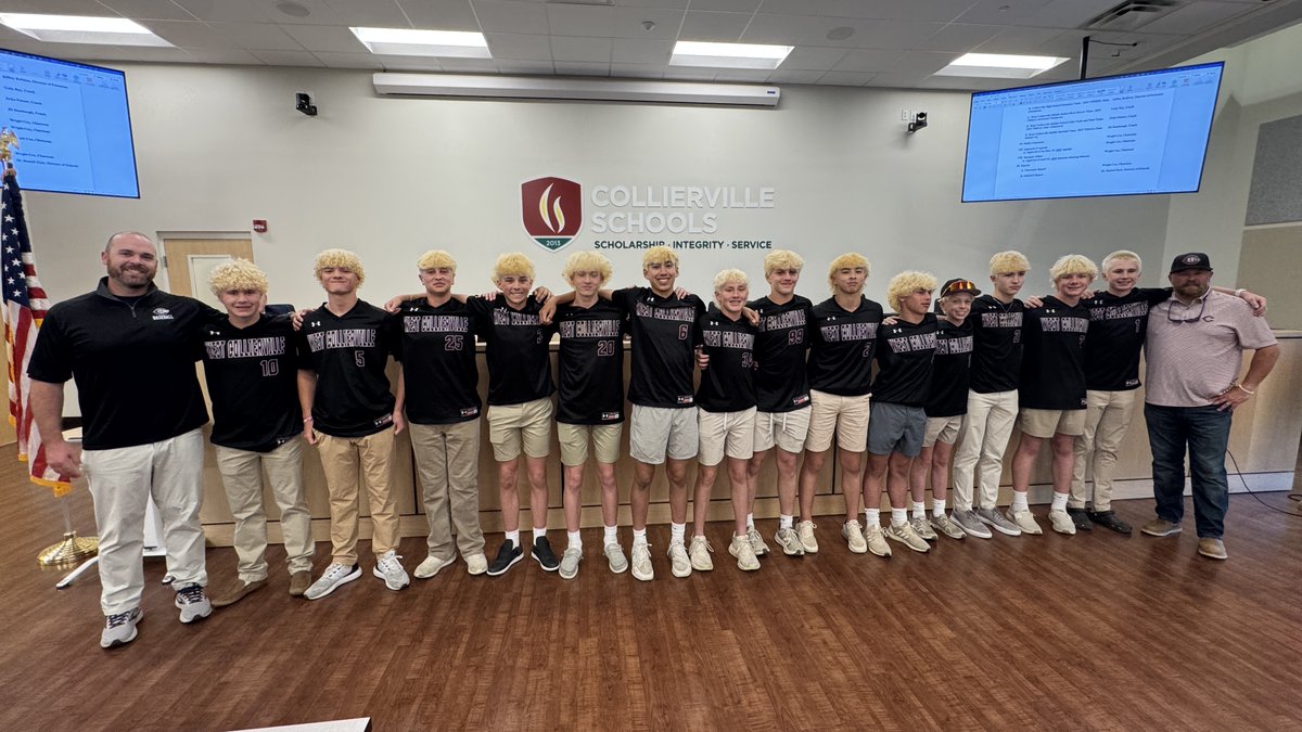 The Board is recognizing the TMSAA state runner-up baseball team from West Collierville Middle School.
