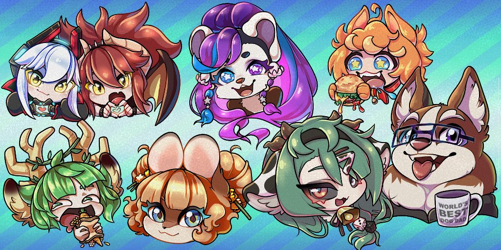 Some of my fave #Vtubers drawn on stream! [If any of the drawn individuals want the chibi of yourself, just ask. I'll figure out a way to give it. 😊]