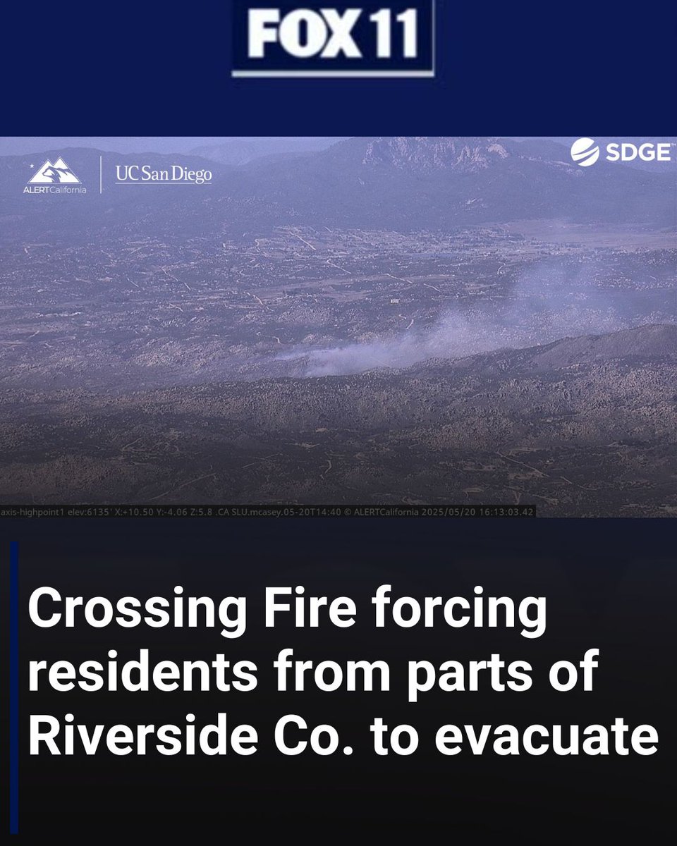 FOXLA's tweet photo. #BREAKING: #CrossingFire forcing residents from parts of Riverside County to evacuate https://t.co/V4By9YntIR https://t.co/giJMXOqxsf
