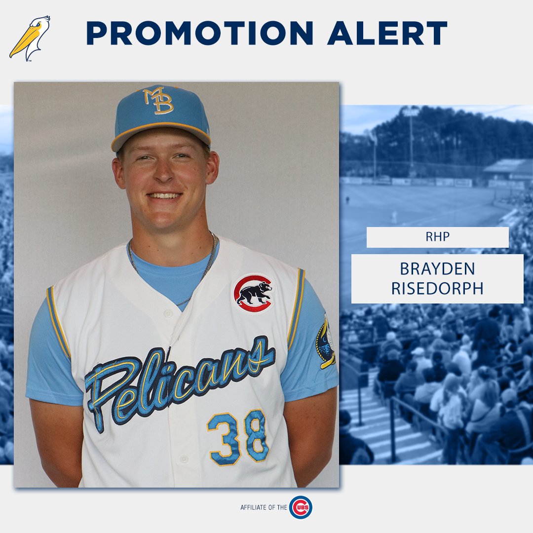 Congratulations to Brayden Risedorph on being promoted to High-A South Bend!

In 9 appearances, the right-hander posted a 0.60 ERA while logging a pair of saves for the Pelicans. 

#MBPelicans | #BeHereForIt