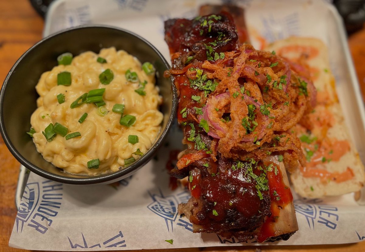 New dish available when the Thunder host WCF games:

The Not So Short Rib Sandwich ($45)

A massive bone-in short rib served on a buttered roll, topped with fried onions with a side of Mac &amp; Cheese. 

(Made by Loud City Hospitality, a division of <a href="/LevyRestaurants/">Levy</a>)
