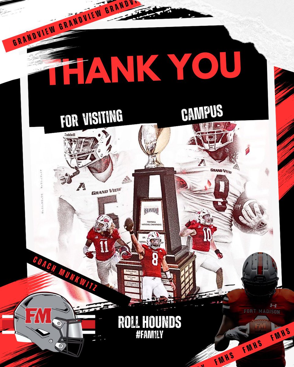 Derek Doherty, NHSSCA, USAW, RPR 2 BA.Ed🏴☠️ (@coachdoherty20) on Twitter photo Great having <a href="/GVVikingFB/">Grand View Football</a> on campus today! 🏈🔥 Coach <a href="/JakeMunkwitz/">Jake Munkwitz</a> stopped by to talk about their strong football program, upcoming camp opportunities, and our guys!
#FaM1ly Great having <a href="/GVVikingFB/">Grand View Football</a> on campus today! 🏈🔥 Coach <a href="/JakeMunkwitz/">Jake Munkwitz</a> stopped by to talk about their strong football program, upcoming camp opportunities, and our guys!
#FaM1ly