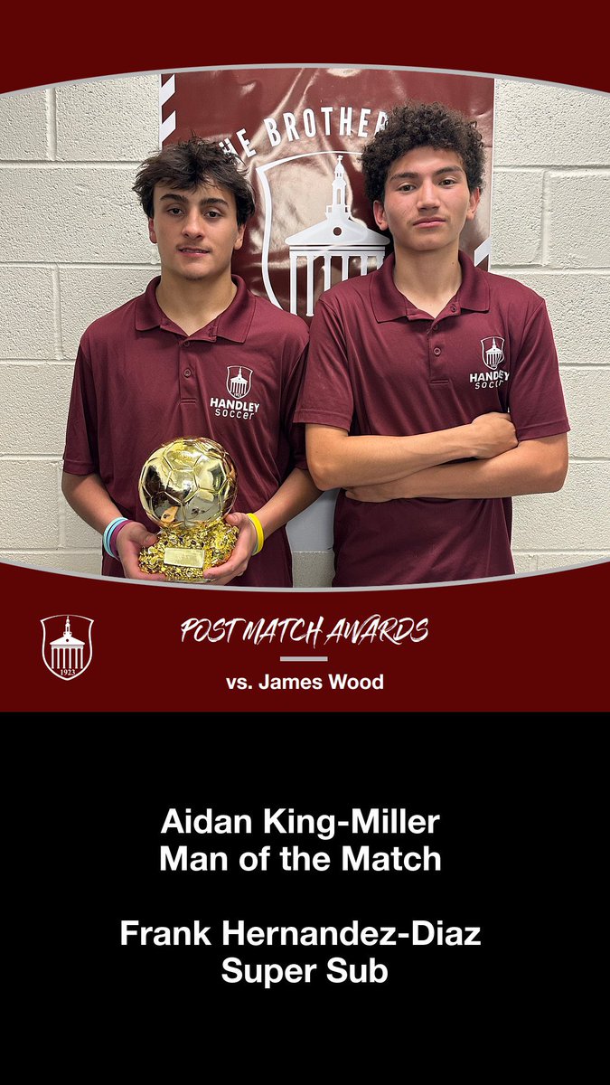 Post Game Awards vs James Wood

Aidan King-Miller
Man of the Match

Frank Hernandez-Diaz
Super Sub