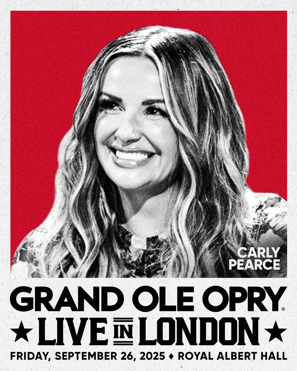 Carly Pearce (@carlypearce) on Twitter photo Grand Ole Opry, this is SO exciting!!!! The <a href="/opry/">Grand Ole Opry</a> is heading to <a href="/RoyalAlbertHall/">Royal Albert Hall</a> in London and I'm thrilled to be part of it along with my fellow Opry members <a href="/lukecombs/">Luke Combs 🎤</a>, <a href="/martystuarthq/">Marty Stuart</a>, <a href="/dariusrucker/">Darius Rucker</a>, and <a href="/AshleyMcBryde/">Ashley McBryde</a> on September 26th! Grand Ole Opry Live in London is a Grand Ole Opry, this is SO exciting!!!! The <a href="/opry/">Grand Ole Opry</a> is heading to <a href="/RoyalAlbertHall/">Royal Albert Hall</a> in London and I'm thrilled to be part of it along with my fellow Opry members <a href="/lukecombs/">Luke Combs 🎤</a>, <a href="/martystuarthq/">Marty Stuart</a>, <a href="/dariusrucker/">Darius Rucker</a>, and <a href="/AshleyMcBryde/">Ashley McBryde</a> on September 26th! Grand Ole Opry Live in London is a