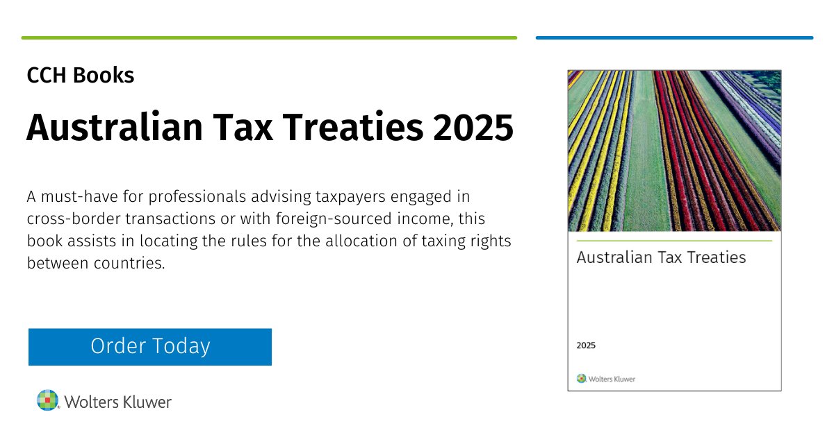 Have you got your copy yet?

The Australian Tax Treaties offers comprehensive and up-to-date information on all of Australia’s current tax treaties, making it an invaluable resource for professionals dealing with international tax matters.

Order Today: ow.ly/mV3m50VTFFj