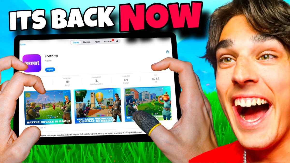 Surfnboy's tweet image. FORTNITE MOBILE IS OFFICIALLY BACK ON iOS - youtu.be/nz-s5ds1Wvc