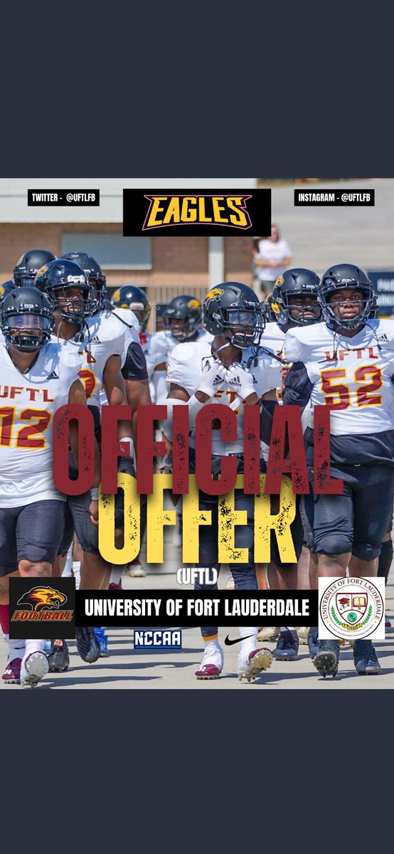 I am blessed to receive my first Division 1 offer from the University of Fort Lauderdale #AGTG <a href="/UFTLfb/">UFTL Football 🦅🏈</a> <a href="/Freeman5216/">Christian Freeman</a>