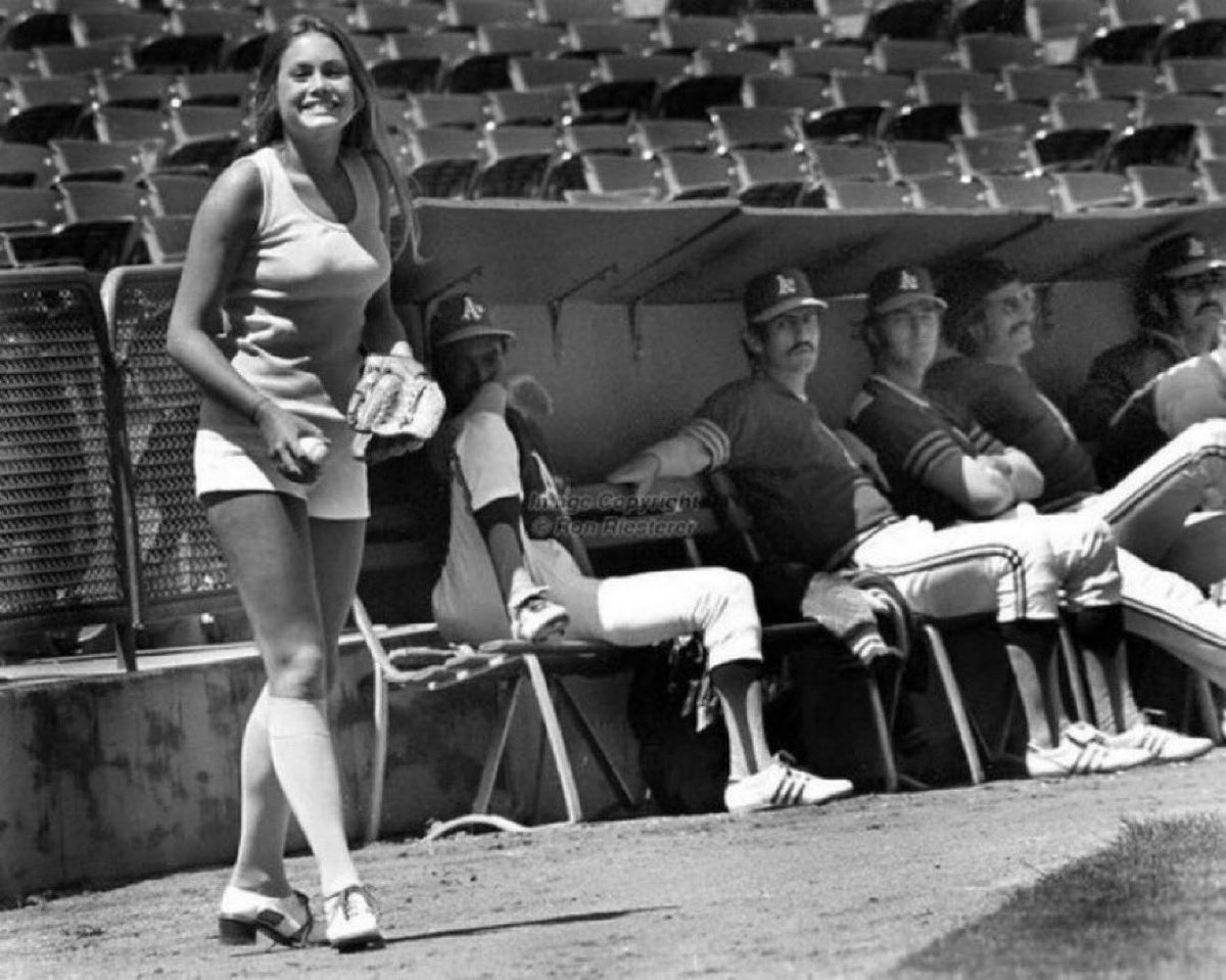 The Oakland A's of the 70s were better at everything, including ballgirls. And this happens to be Mrs. Fields, by the way. Yes, THAT Mrs. Fields.