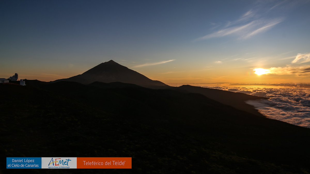 meteo_weather01's tweet photo. @AEMET_Esp 
#Buenasnoches España.
Así anochece hoy en el Parque Nacional del #Teide @pnteide.
Imagen cortesía del proyecto #TeideLab de @AEMET_Izana @VolcanoTeide @cielodecanarias https://t.co/oZCy8L4Q3D