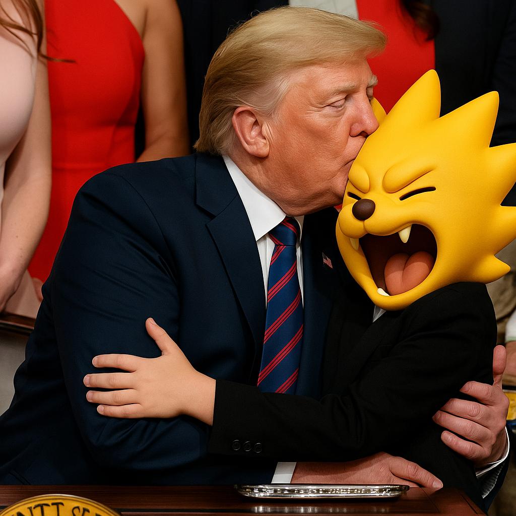 WOOHOO_Memes's tweet image. When Mrs. WOOHOO roared louder than the meme chart 💥🔥

Mr. WOOHOO needed a presidential-level hug to recover 🤧🇺🇸

Thanks Trump... we back on track 🫡

📖 Dive into the memenomics: docs.woohoo.love 
🐯 Website: woohoo.love

#WOOHOO #BHC #ISO #4TISO #BSC