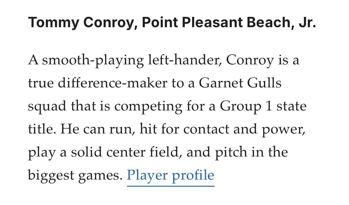 Tommy Conroy (@tommyconroy0) on Twitter photo Here is a nice write-up off nj.com acknowledging me as a top 64 player in the state this season. States start tuesday! <a href="/FTB_PhilliesDB9/">FTB Phillies Scout DB9 2026</a> <a href="/PrepBaseballNJ/">Prep Baseball New Jersey</a> Here is a nice write-up off nj.com acknowledging me as a top 64 player in the state this season. States start tuesday! <a href="/FTB_PhilliesDB9/">FTB Phillies Scout DB9 2026</a> <a href="/PrepBaseballNJ/">Prep Baseball New Jersey</a>
