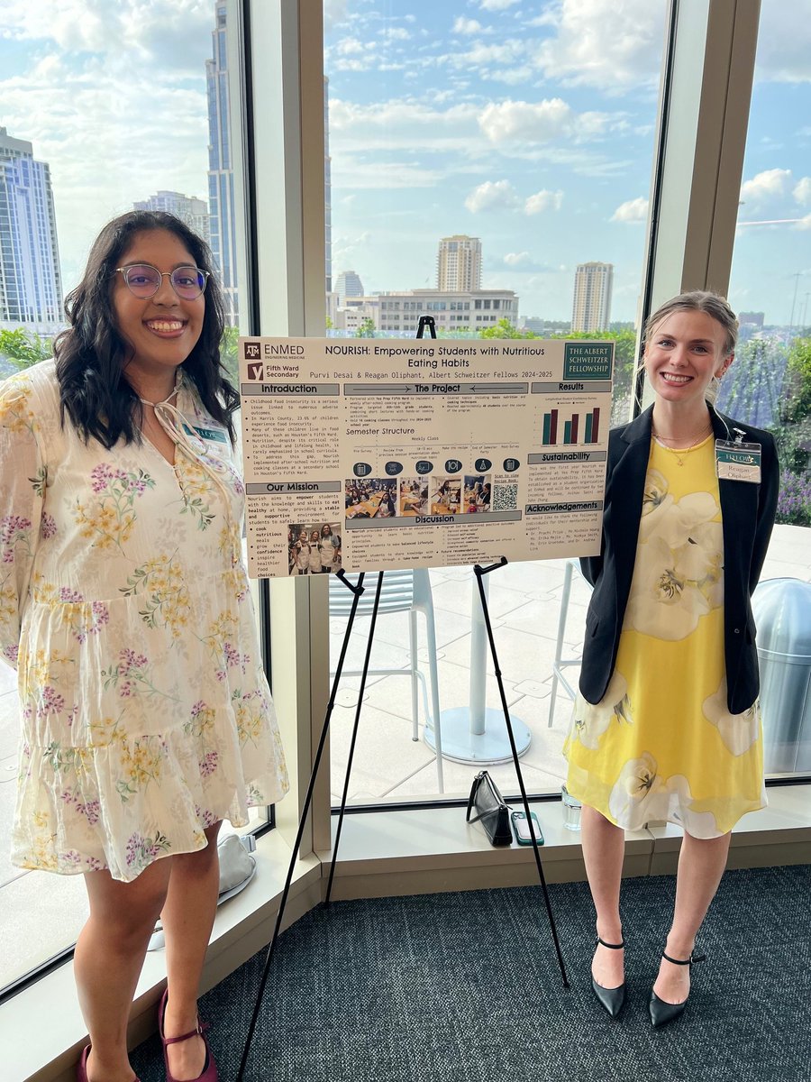 Last week, I attended the Albert Schweitzer Evening of Difference as a conclusion of my time spent as a Fellow this year! My partner and I loved leading weekly cooking classes at Yes Prep Fifth Ward to help address childhood nutrition. Thank you to all our mentors and supporters!