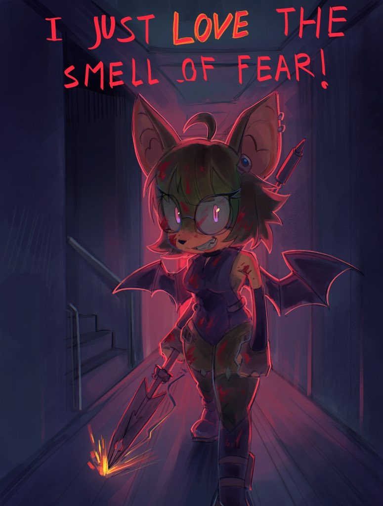 During a dark time in her life, Juri hunts down all the people that have “wronged” her in the past. 

She develops somewhat of an obsession with the scent of her victims’ blood. 

Thank you <a href="/ifoundyoufaker/">Copium V</a> for drawing her so scarily 🦇🩸