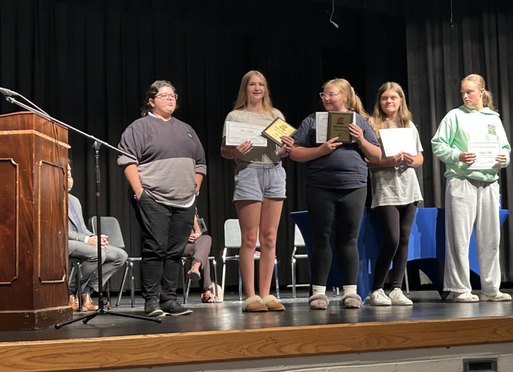 Tonight I received the NGMS Softball Coach's Award for being versatile, dependable and passionate. Ready for High School Softball!!! 💙💛💙💛