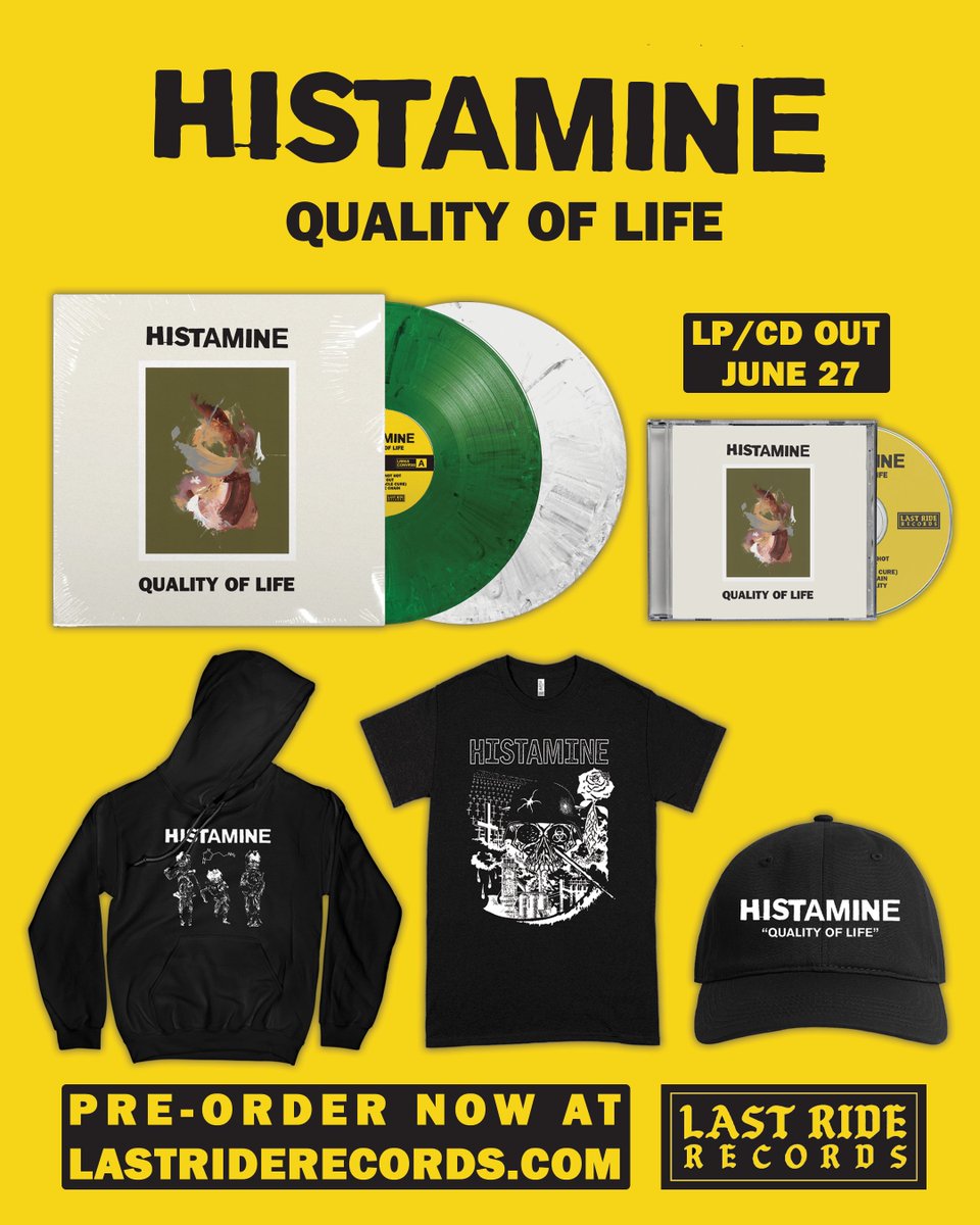 Last Ride Records (@lastriderecords) on Twitter photo HISTAMINE "Quality Of Life" LP out June 27 on Last Ride and <a href="/ConvulseRecs/">Convulse Records</a>. Vinyl, CD and merch pre-orders up now at lastriderecords.com/collections/hi…
Music video for the single "Poison II (Miracle Cure)" at youtu.be/k4TxV1k2uO0 and streaming on all services HISTAMINE "Quality Of Life" LP out June 27 on Last Ride and <a href="/ConvulseRecs/">Convulse Records</a>. Vinyl, CD and merch pre-orders up now at lastriderecords.com/collections/hi…
Music video for the single "Poison II (Miracle Cure)" at youtu.be/k4TxV1k2uO0 and streaming on all services