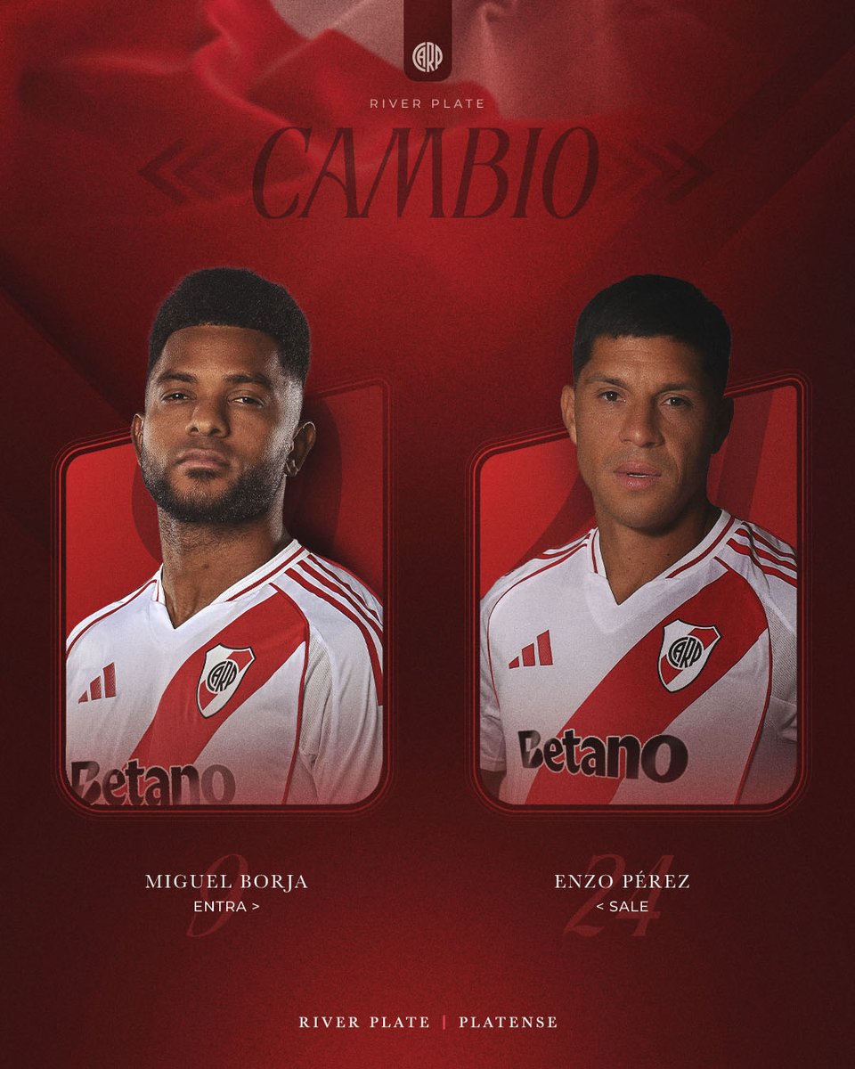⌚️ 16' ST River 0 - Platense 1

⚽️ Primer cambio en River.

#VamosRiver ⚪️🔴⚪️