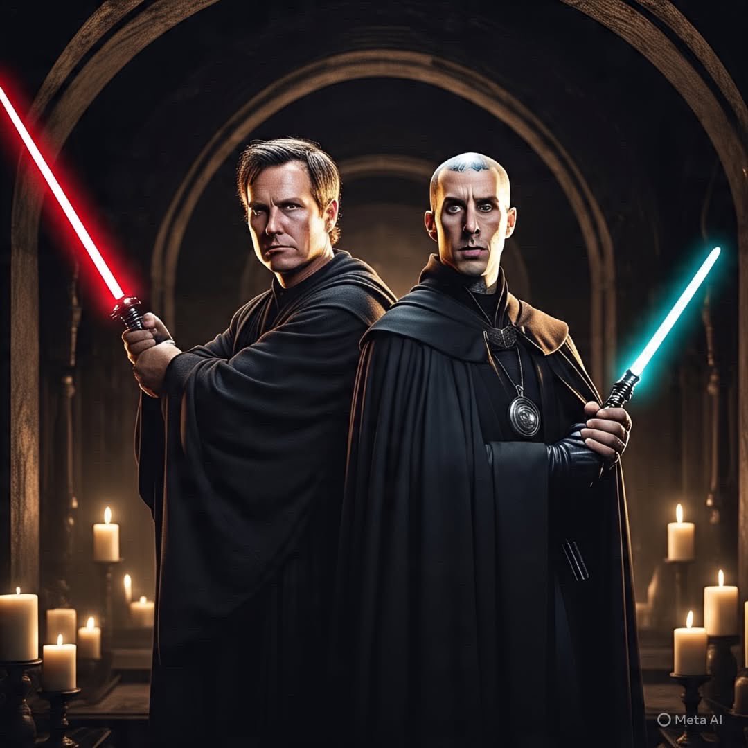 brentnunn's tweet photo. asked metta to make an image of Blink 182 as Sith Lords 🙌🔥🔥🔥@blink182 @starwars @travisbarker @tomdelonge @markhoppus https://t.co/csZsfO4zlu