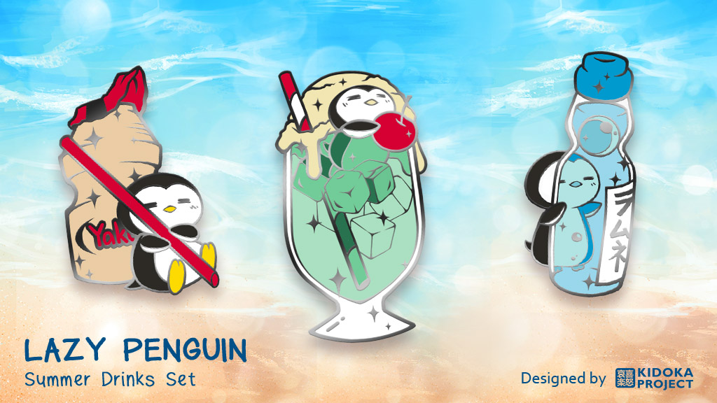 I've been workin super hard to get this summer penguin enamel pin kickstarter up n running and it is finally ready to go live on Wednesday, 5/21 at 10am Pacific time!

Please consider following/backing the project or sharing this post to spread the word!! kickstarter.com/projects/kidok…