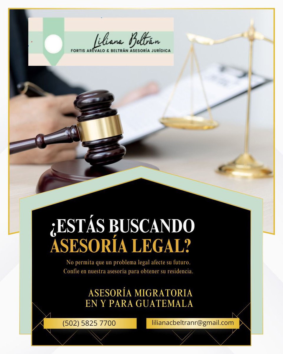 erwinfarevalo's tweet photo. FORTIS ARÉVALO &amp; BELTRÁN ASESORÍA JURIDICA 
Para  su servicio , 
Seguridad y respaldo legal . Contáctenos. (502) 5825 7700 https://t.co/HWP1qzQzTu