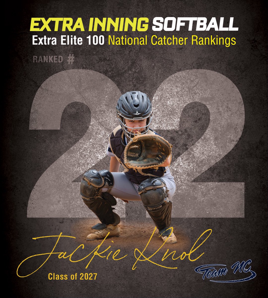 Jackie Knol (@jackieknol2027) on Twitter photo Pleased to be recognized among the top catchers in the nation at #22. Thank you <a href="/ExtraInningSB/">EXTRA INNING SOFTBALL</a> and all my coaches for the work they put in. <a href="/TeamNCSoftball/">Team North Carolina Softball</a> <a href="/teamnc_bowman/">Team North Carolina Bowman</a> Pleased to be recognized among the top catchers in the nation at #22. Thank you <a href="/ExtraInningSB/">EXTRA INNING SOFTBALL</a> and all my coaches for the work they put in. <a href="/TeamNCSoftball/">Team North Carolina Softball</a> <a href="/teamnc_bowman/">Team North Carolina Bowman</a>