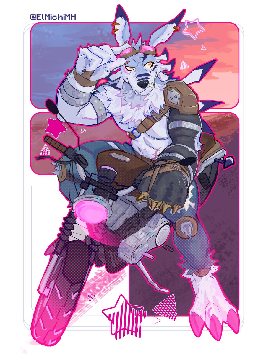 ta-da, WereGarurumon sobre ruedas!