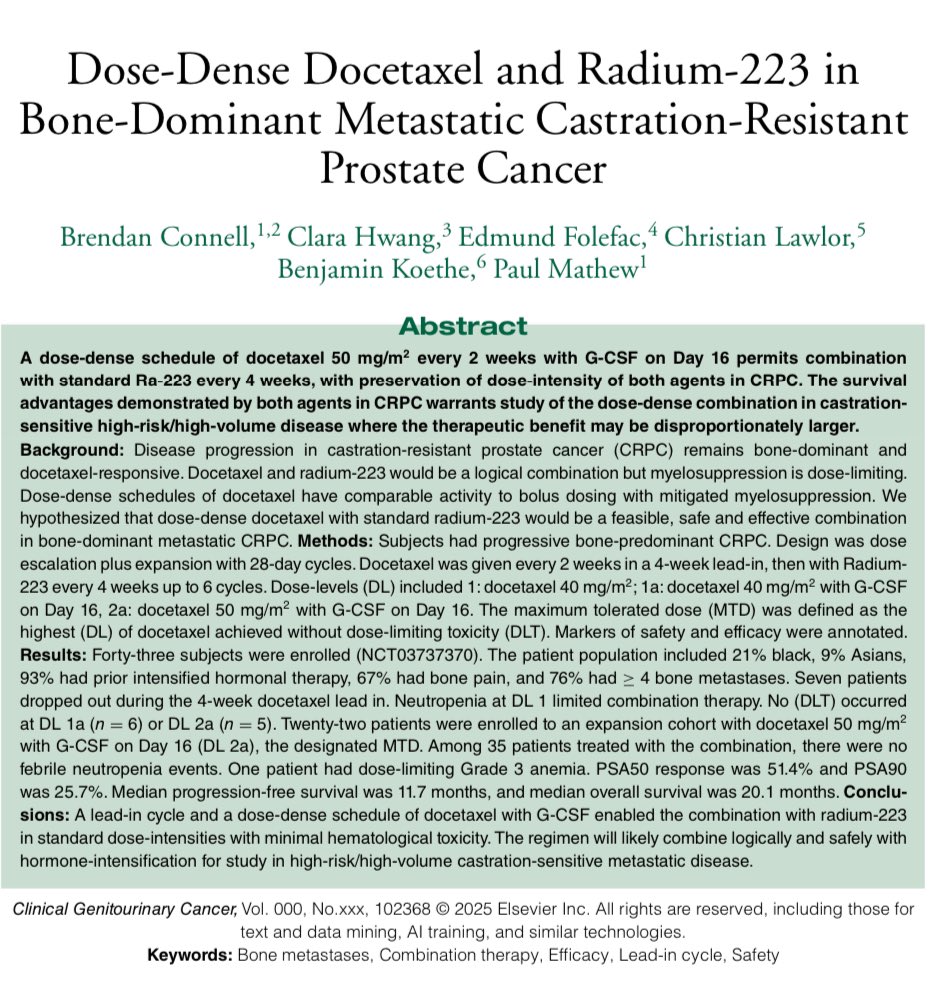 Brendan Connell, MD (@bconnell_md) on Twitter photo Published my fellowship IIT in metastatic prostate cancer this week at long last! Major thanks to Dr. Paul Mathew for the mentorship <a href="/TuftsMCResearch/">Tufts Medical Center Research</a> <a href="/LaheyHospital/">Lahey Hospital</a> <a href="/LaheyResearch/">Lahey Hospital Department of Medicine Research</a>
sciencedirect.com/science/articl… Published my fellowship IIT in metastatic prostate cancer this week at long last! Major thanks to Dr. Paul Mathew for the mentorship <a href="/TuftsMCResearch/">Tufts Medical Center Research</a> <a href="/LaheyHospital/">Lahey Hospital</a> <a href="/LaheyResearch/">Lahey Hospital Department of Medicine Research</a>
sciencedirect.com/science/articl…