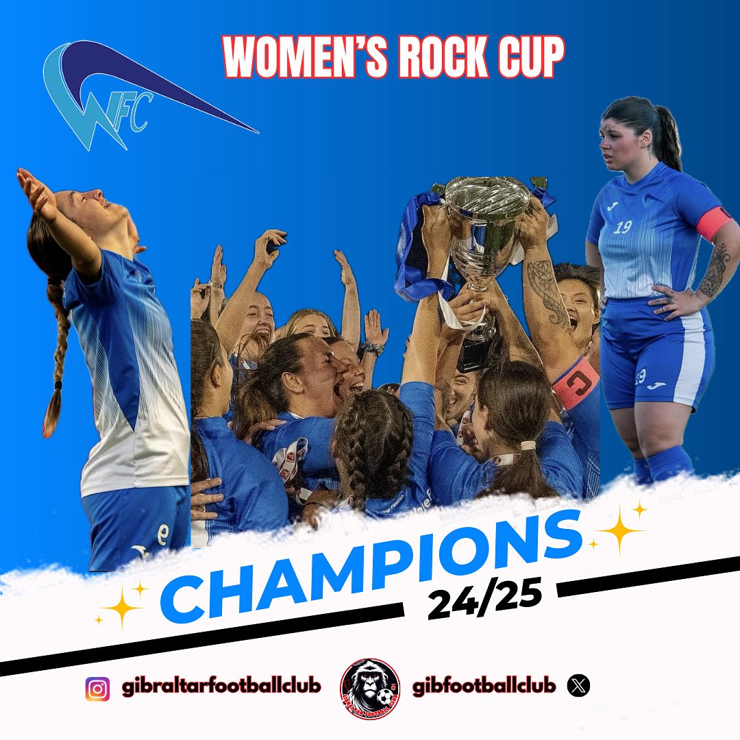 🇬🇮⚽️
<a href="/GibraltarWaveFC/">Gibraltar Wave FC</a> women’s team was proclaimed champions of the Women’s Rock Cup 24/25. 
🏆 First trophy in the history of the club. Congratulations girls for the title and for the season, staff and the club.

#gibraltarwavefc #womensrockcup #gibraltar